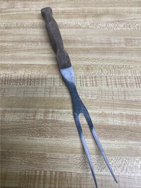 Cutco No. 27 Serving Meat Fork Vintage USA Wood Handle Stainless Steel